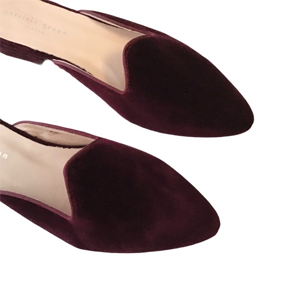 Patricia Green 9 Gianna Slip On Velvet Wine Mules - Picture 5 of 9